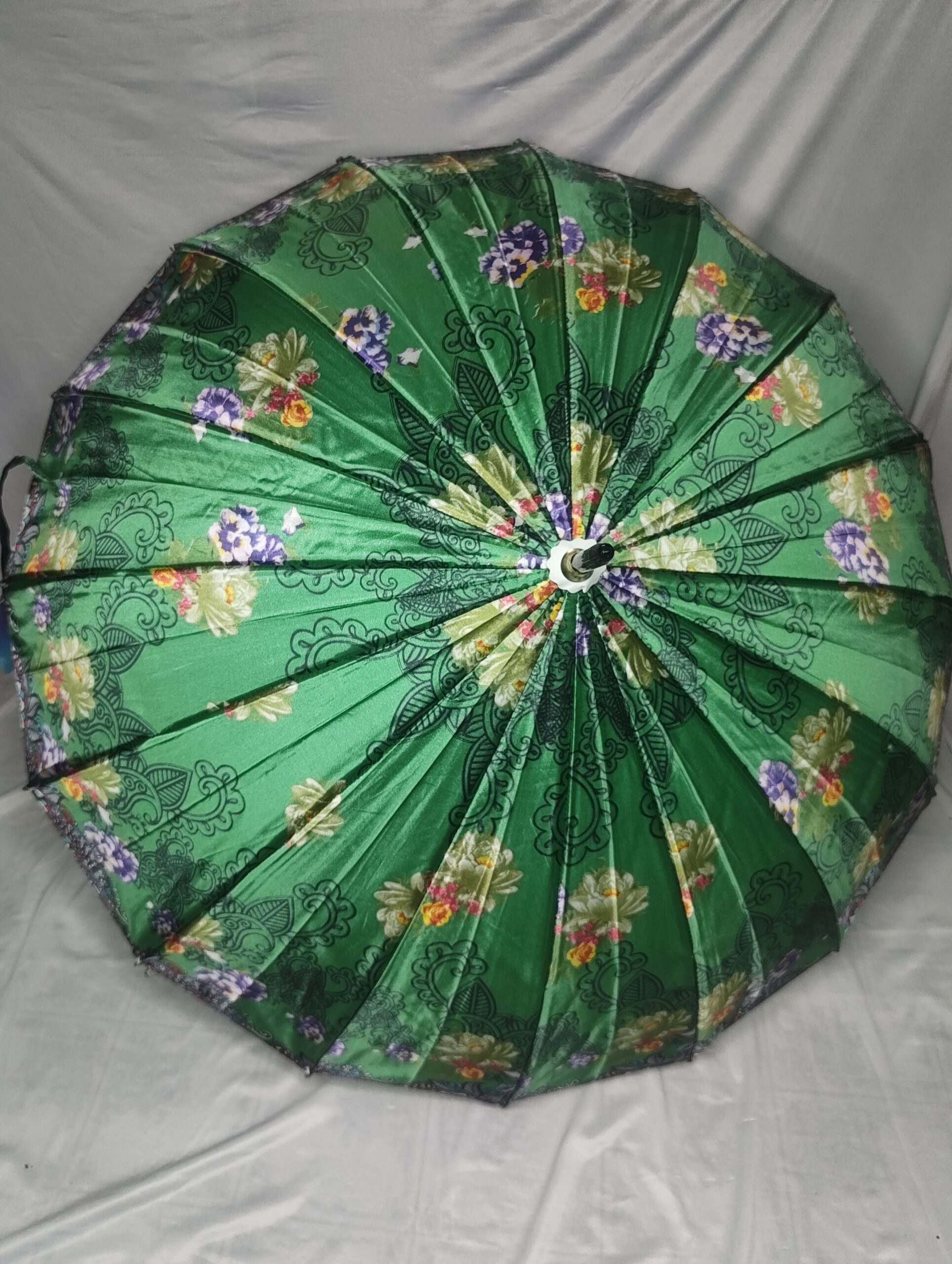 16 Ribs, Straight Umbrella, Satin Fabric, Auto Open Manually Close